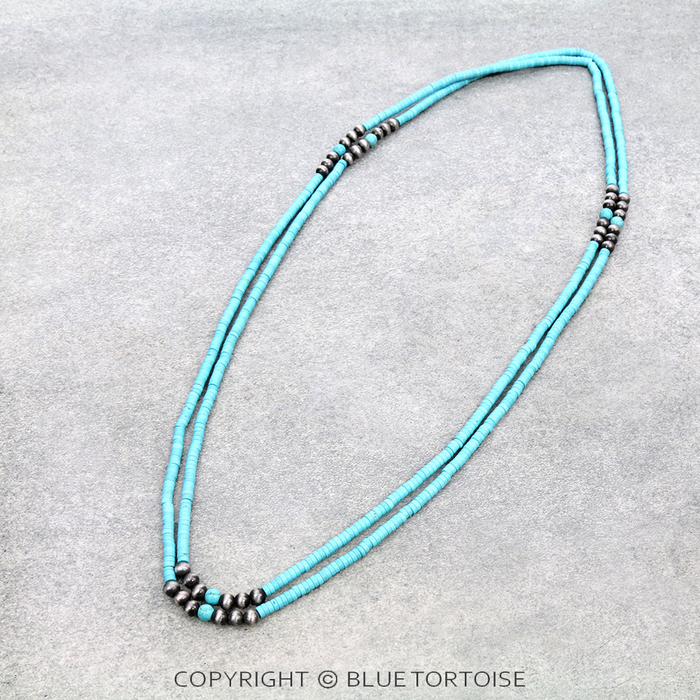 Western Rondelle Stone Bead Necklace