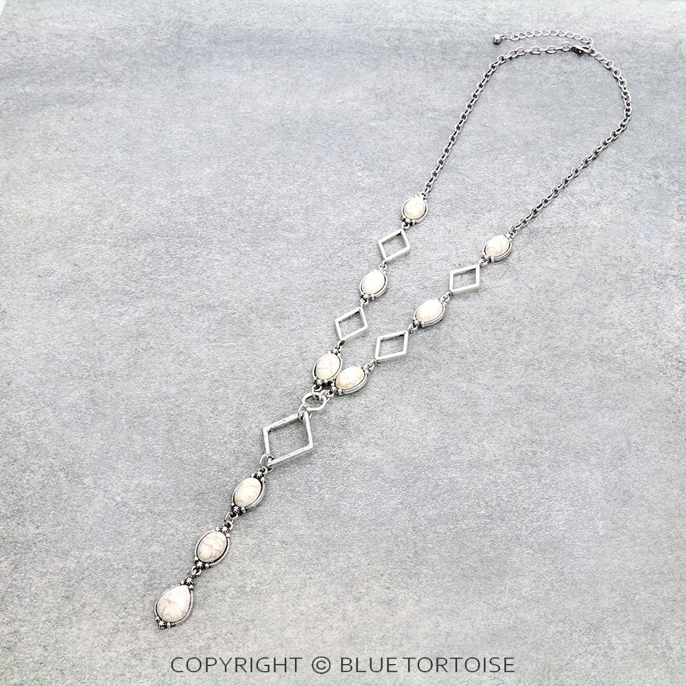 Diamond & Stone Y Necklace
