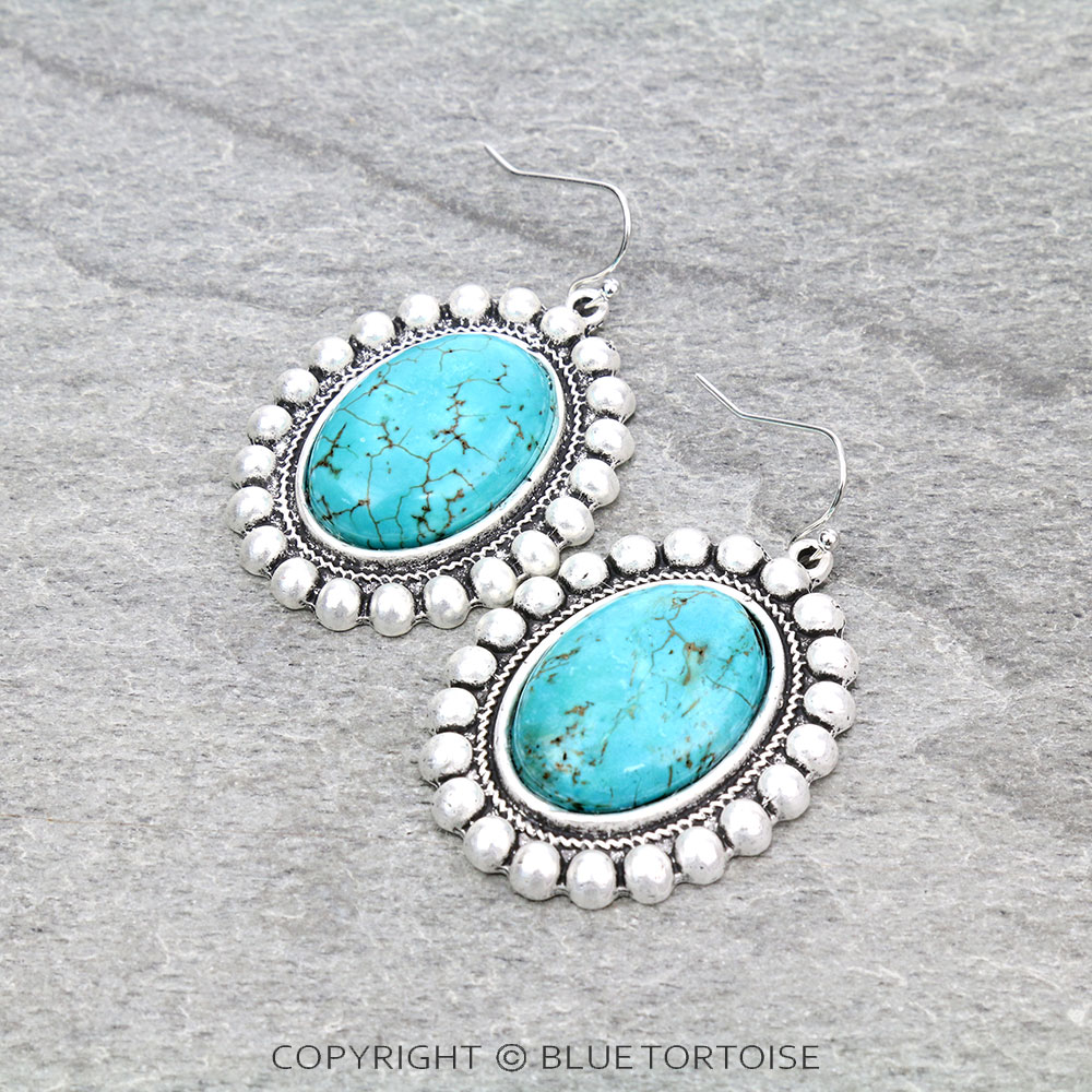 1.5" Long, Natural Stone Earrings