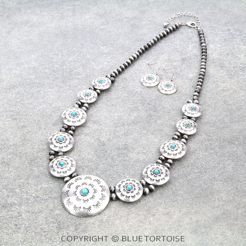 Western Concho Necklace Set