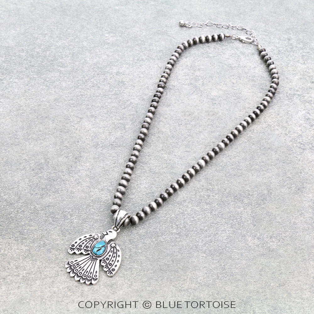 Western Thunderbird Stone Pendant Necklace