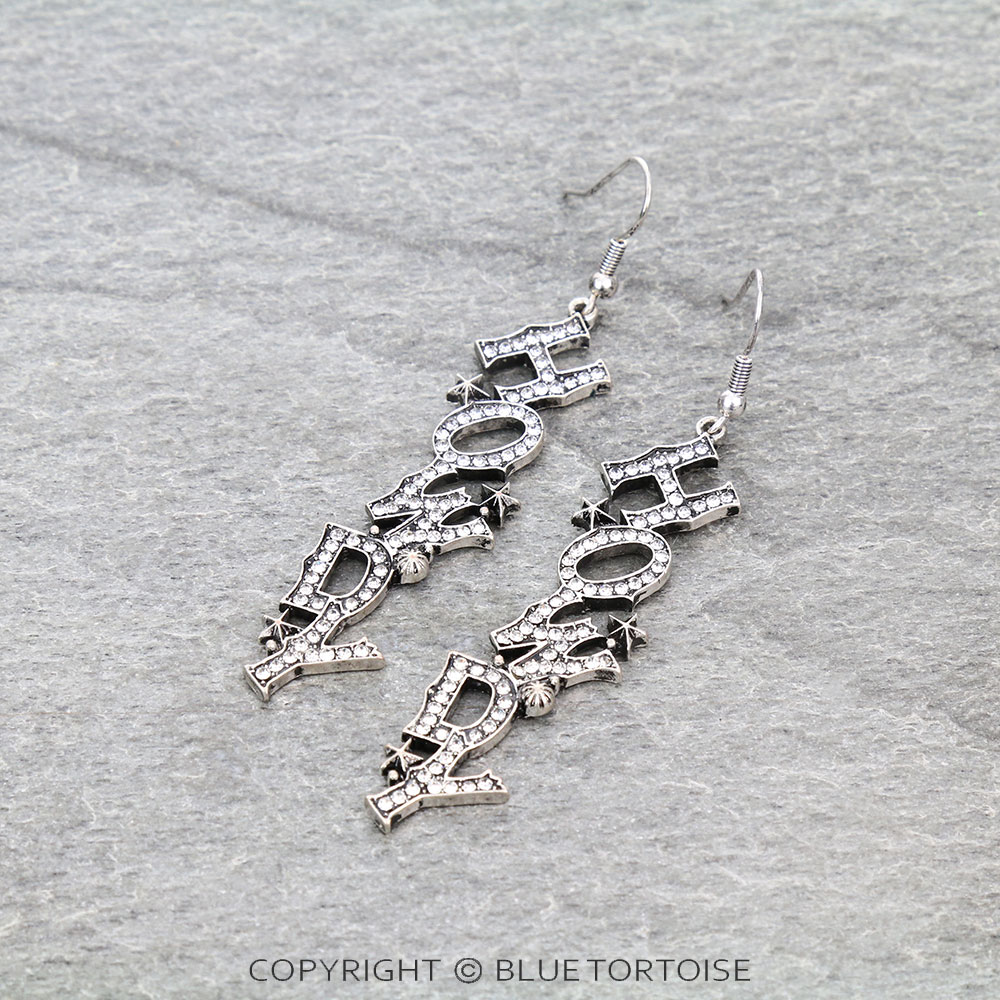 "Howdy" Stone Dangle Earrings