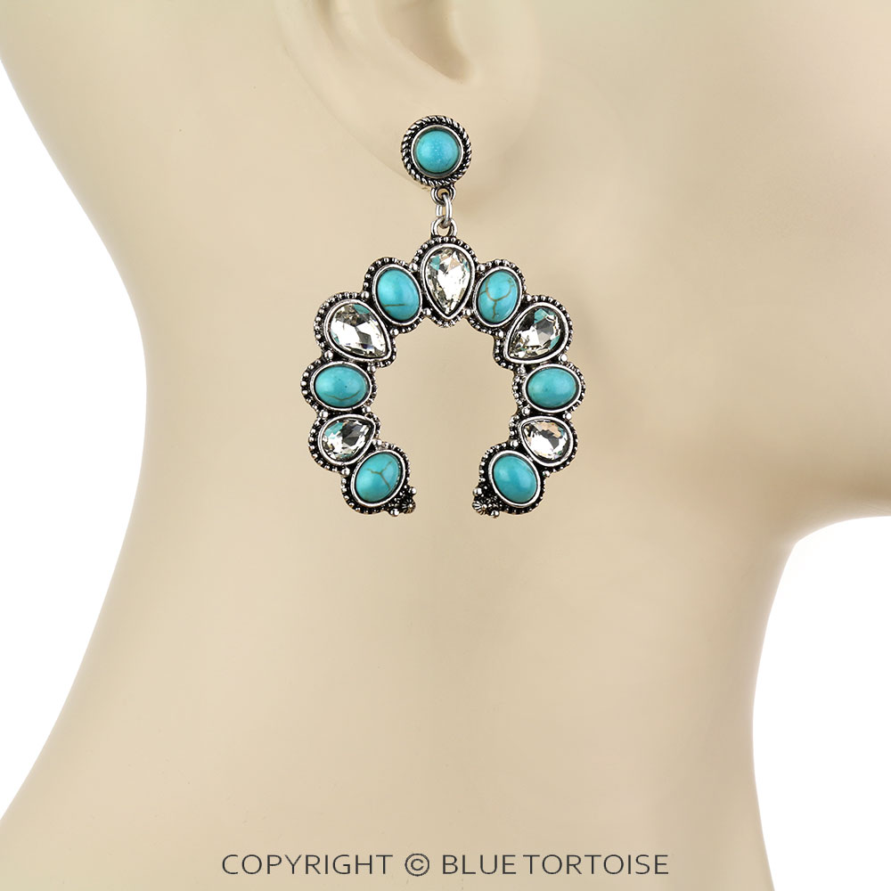 Western Squash Blossom Stud Earrings - Image 2