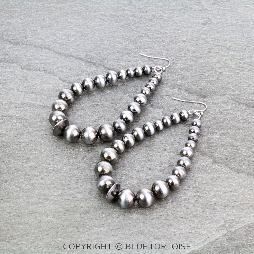 Navajo Style Pearl Dangle Earrings