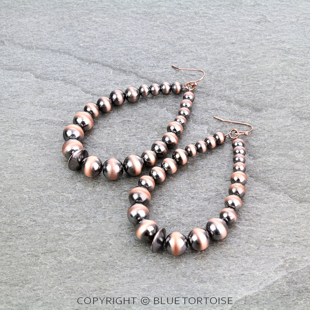 Navajo Style Pearl Dangle Earrings