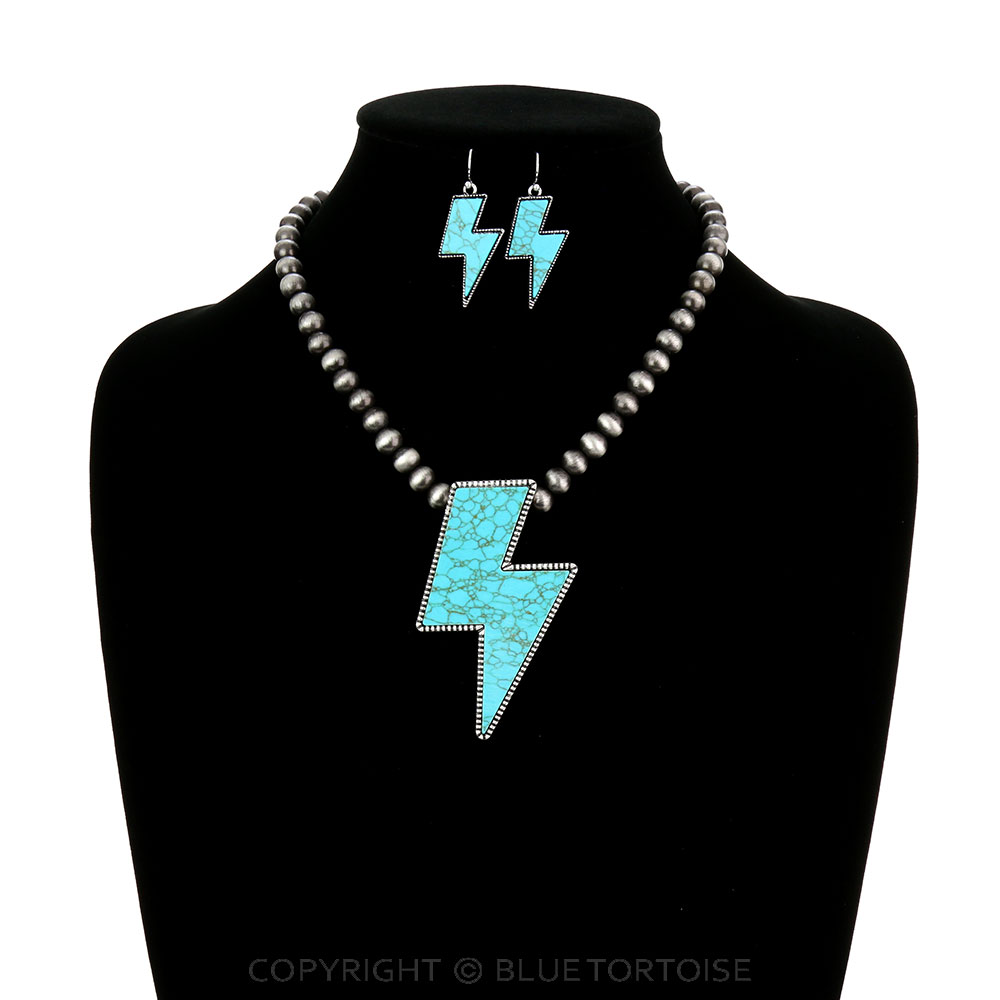 Thunder Stone Pendant Necklace Set - Image 2