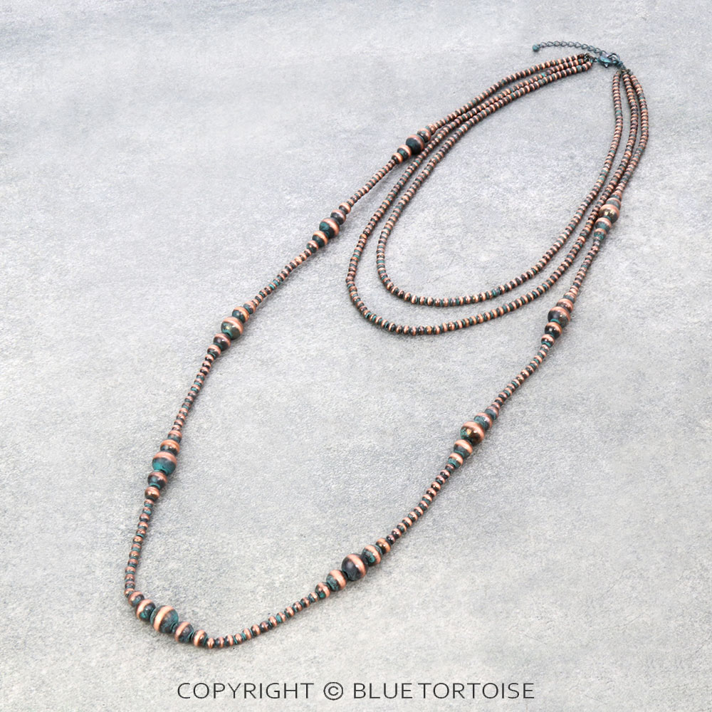 3 Row Navajo Style Pearl Necklace