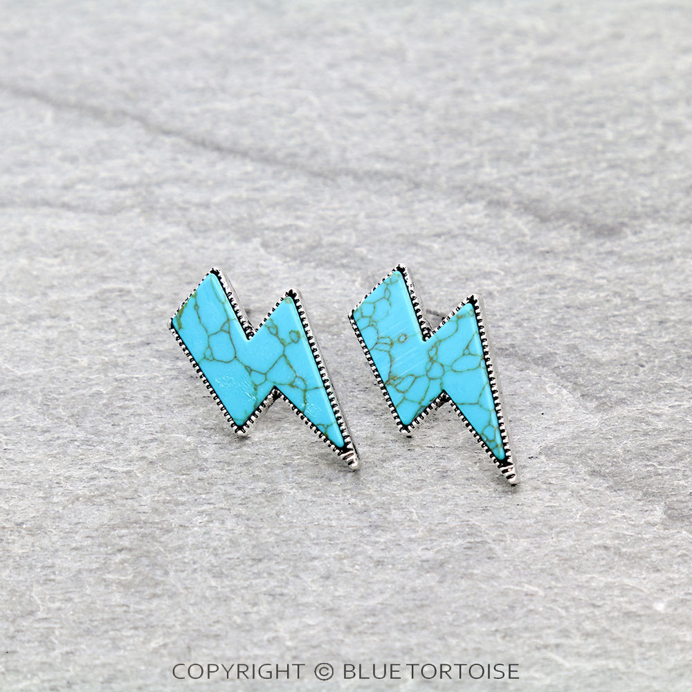 Thunder Stone Stud Earrings