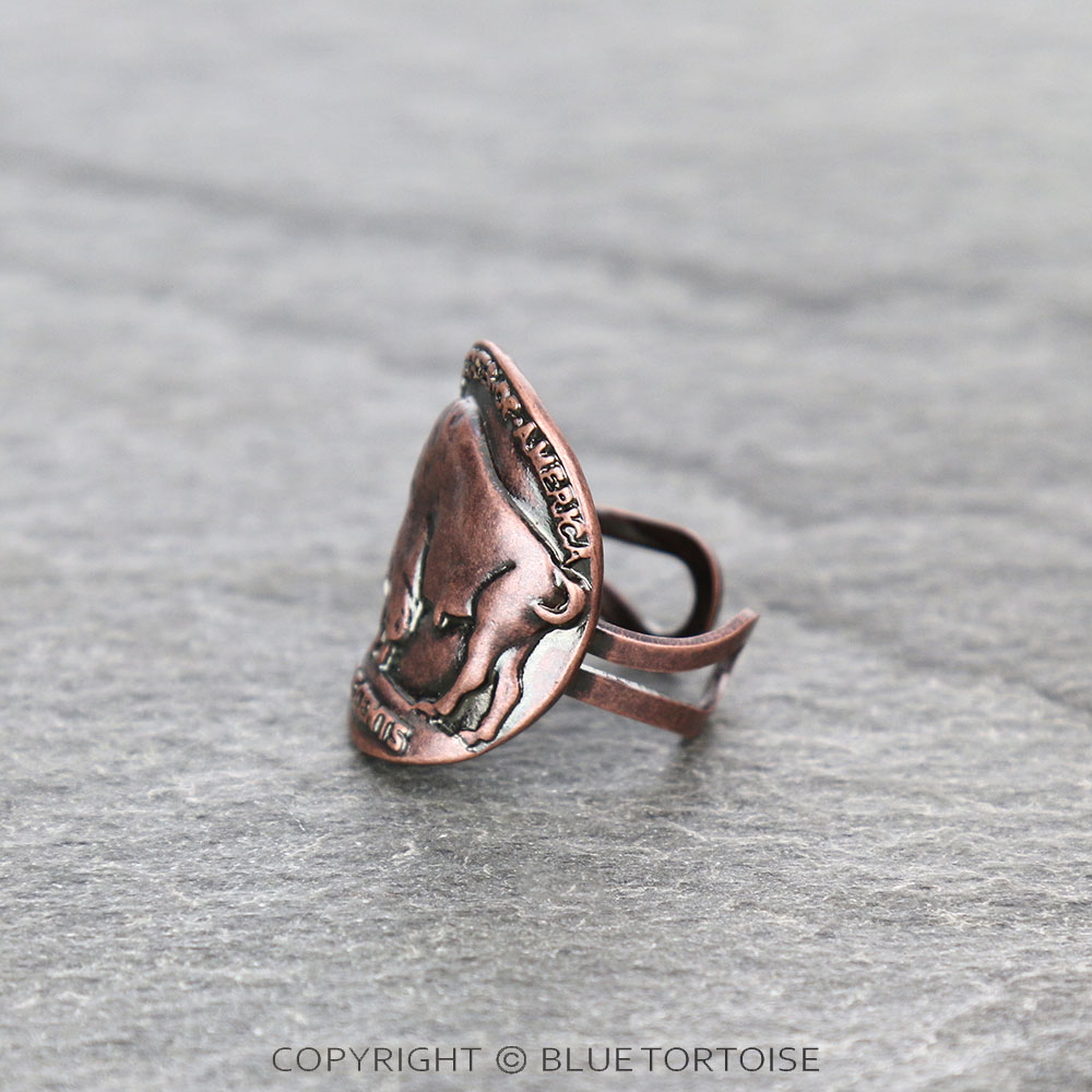 Western Buffalo Coin Cuff Ring - Image 2