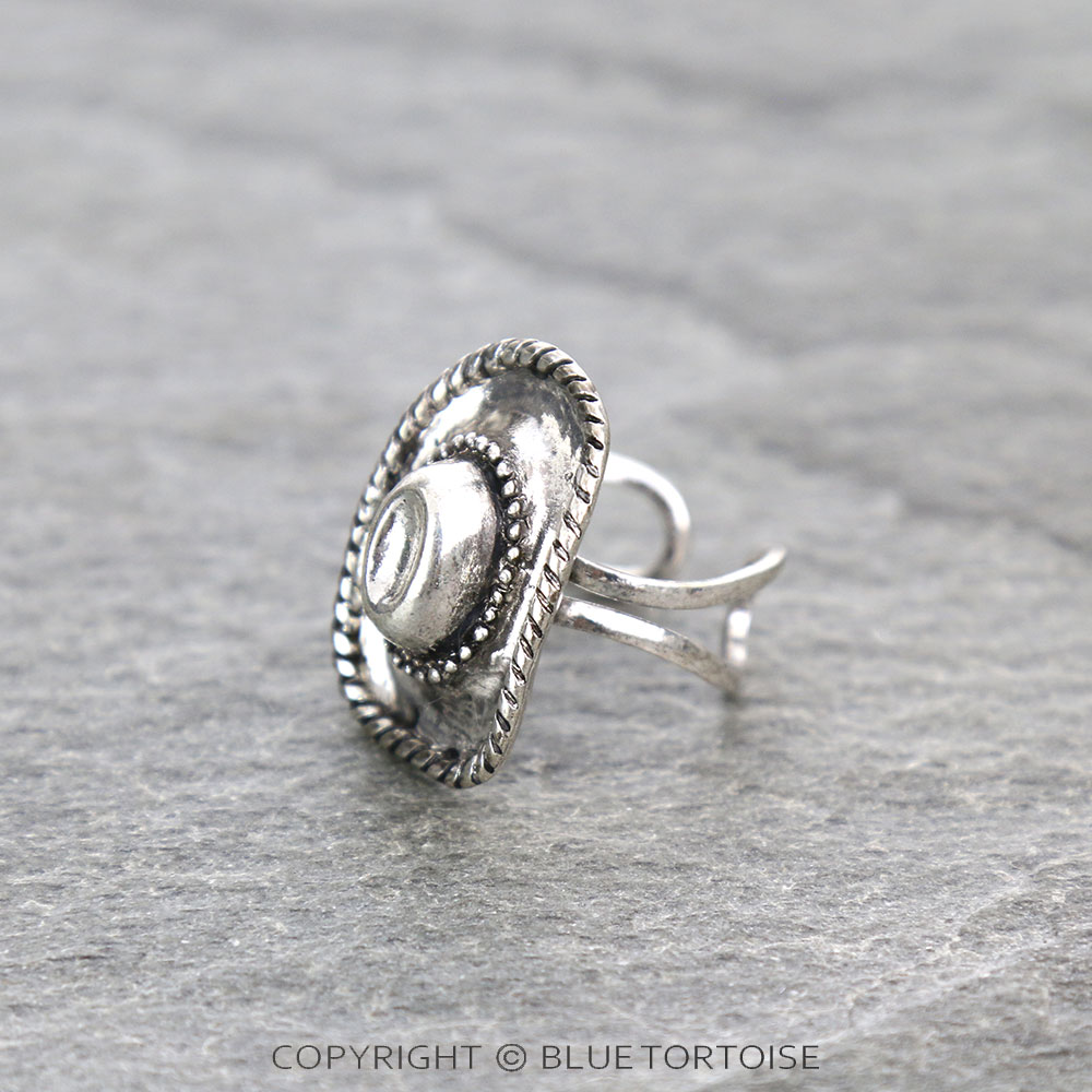 Western Cowboy Hat Cuff Ring - Image 2