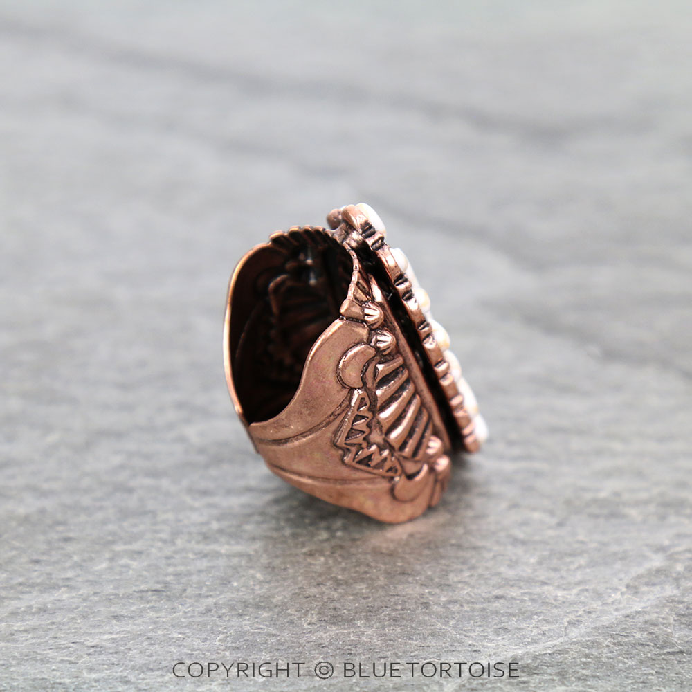Western Concho Stone Cuff Ring - Image 3