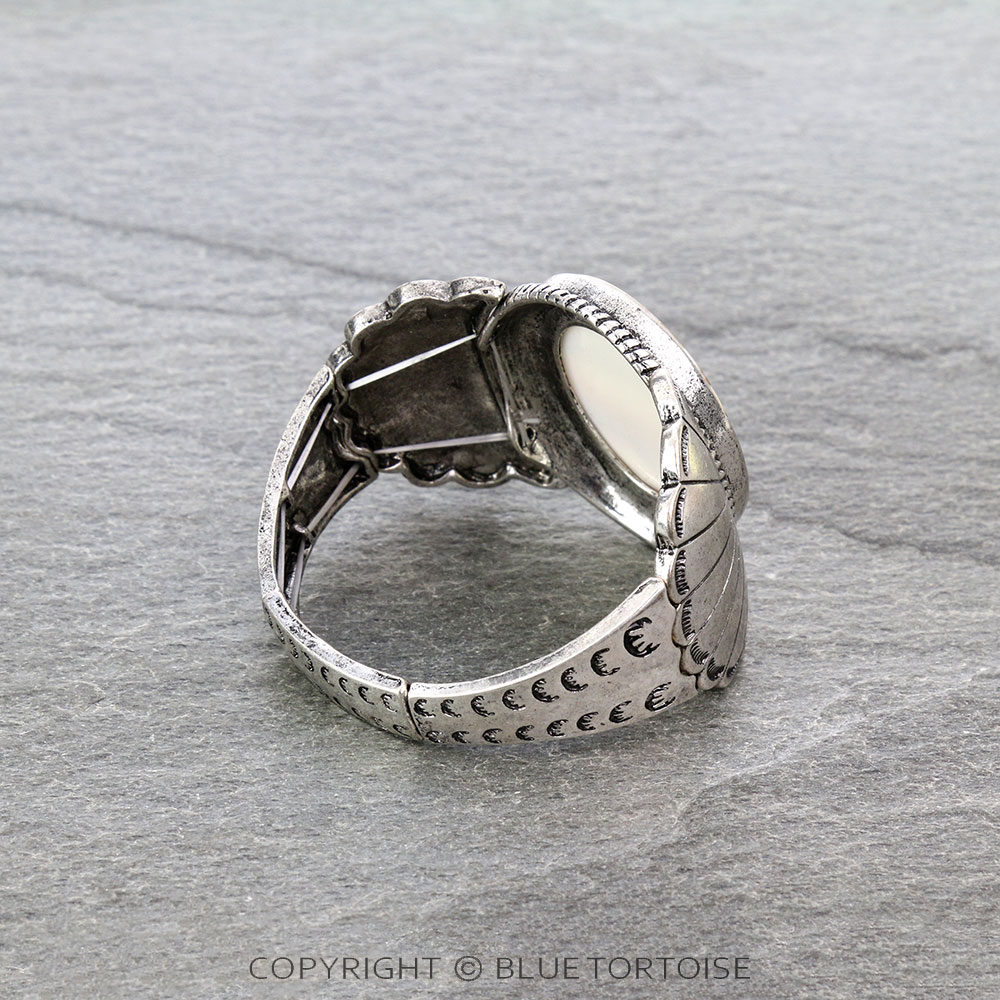 Western Buffalo Portrait Cuff Stretch Bracelet - Image 3