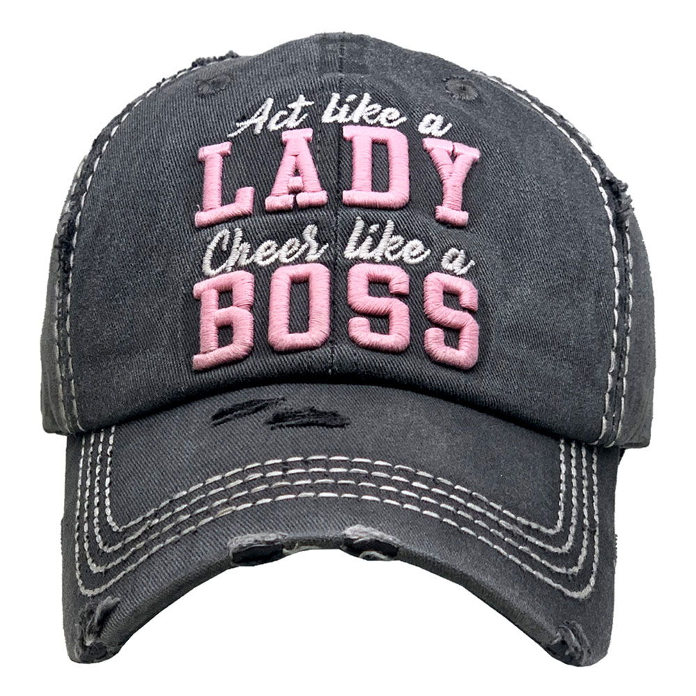 Lady Boss Washed Vintage Ball Cap
