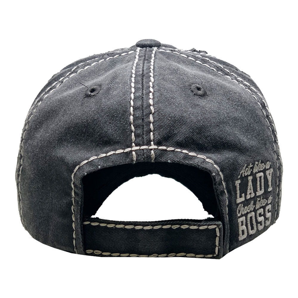 Lady Boss Washed Vintage Ball Cap - Image 3