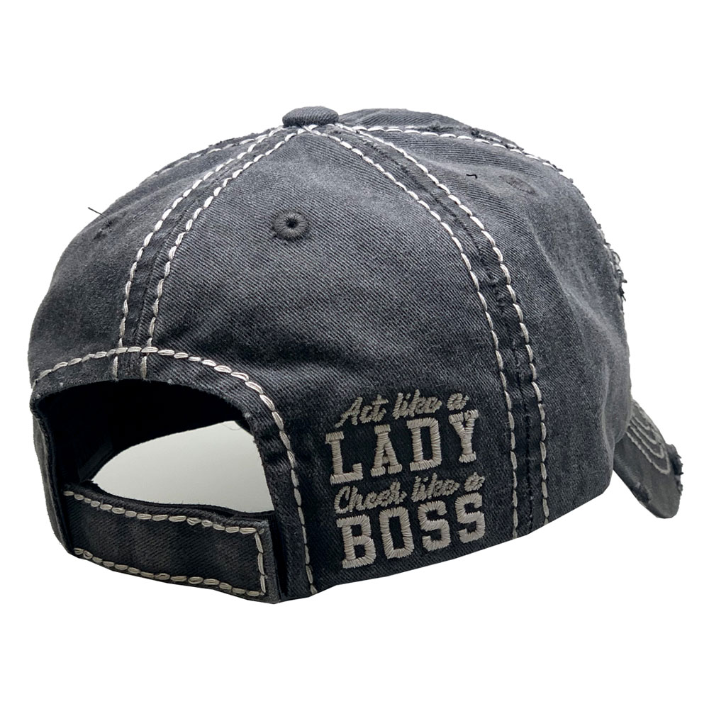 Lady Boss Washed Vintage Ball Cap - Image 4