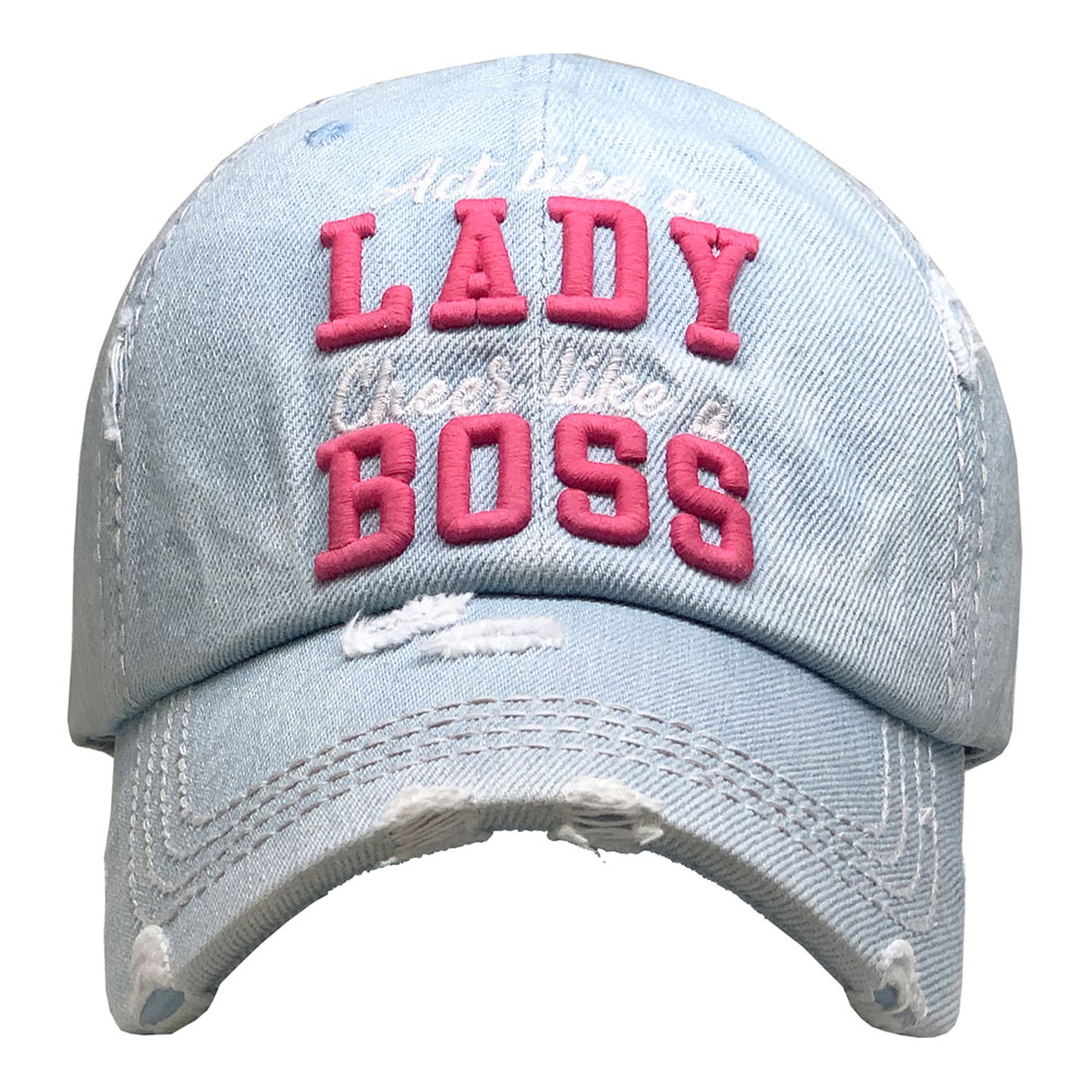 Lady Boss Washed Vintage Ball Cap