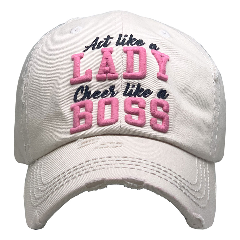 Lady Boss Washed Vintage Ball Cap