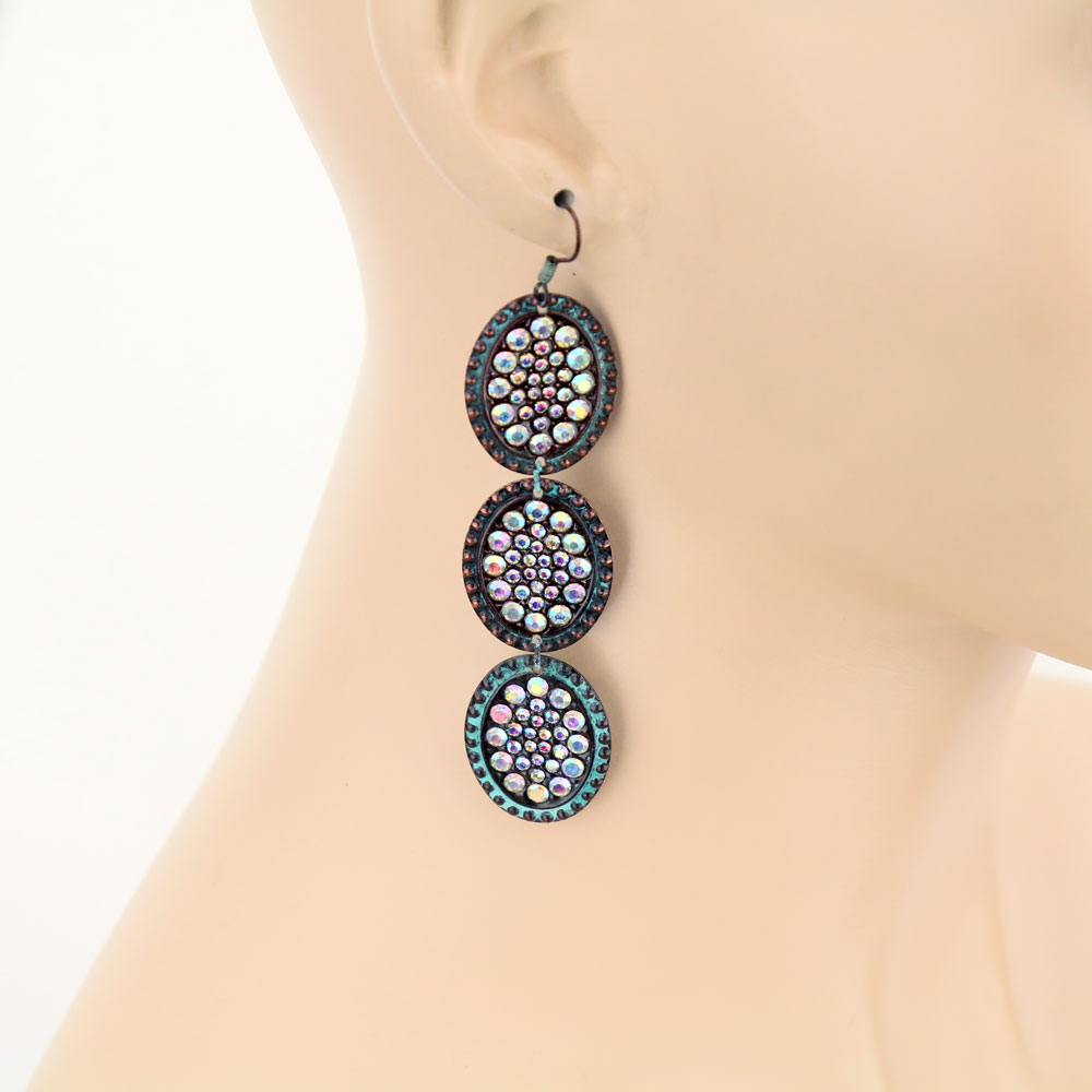 Casting Stone Drop Dangle Earrings - Image 2