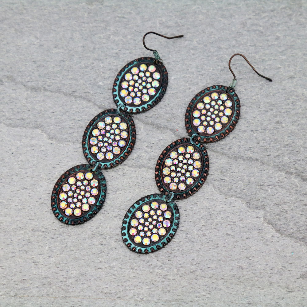 Casting Stone Drop Dangle Earrings