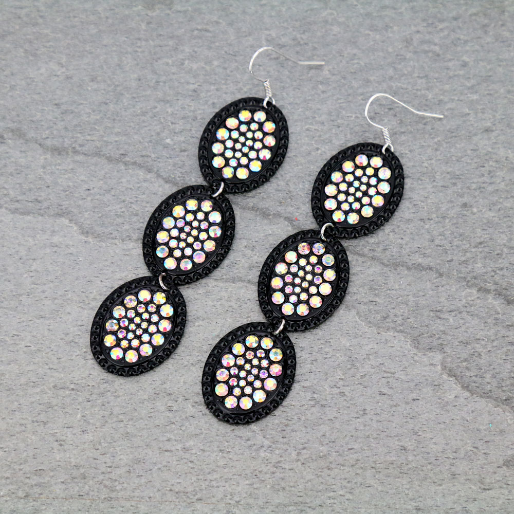 Casting Stone Drop Dangle Earrings