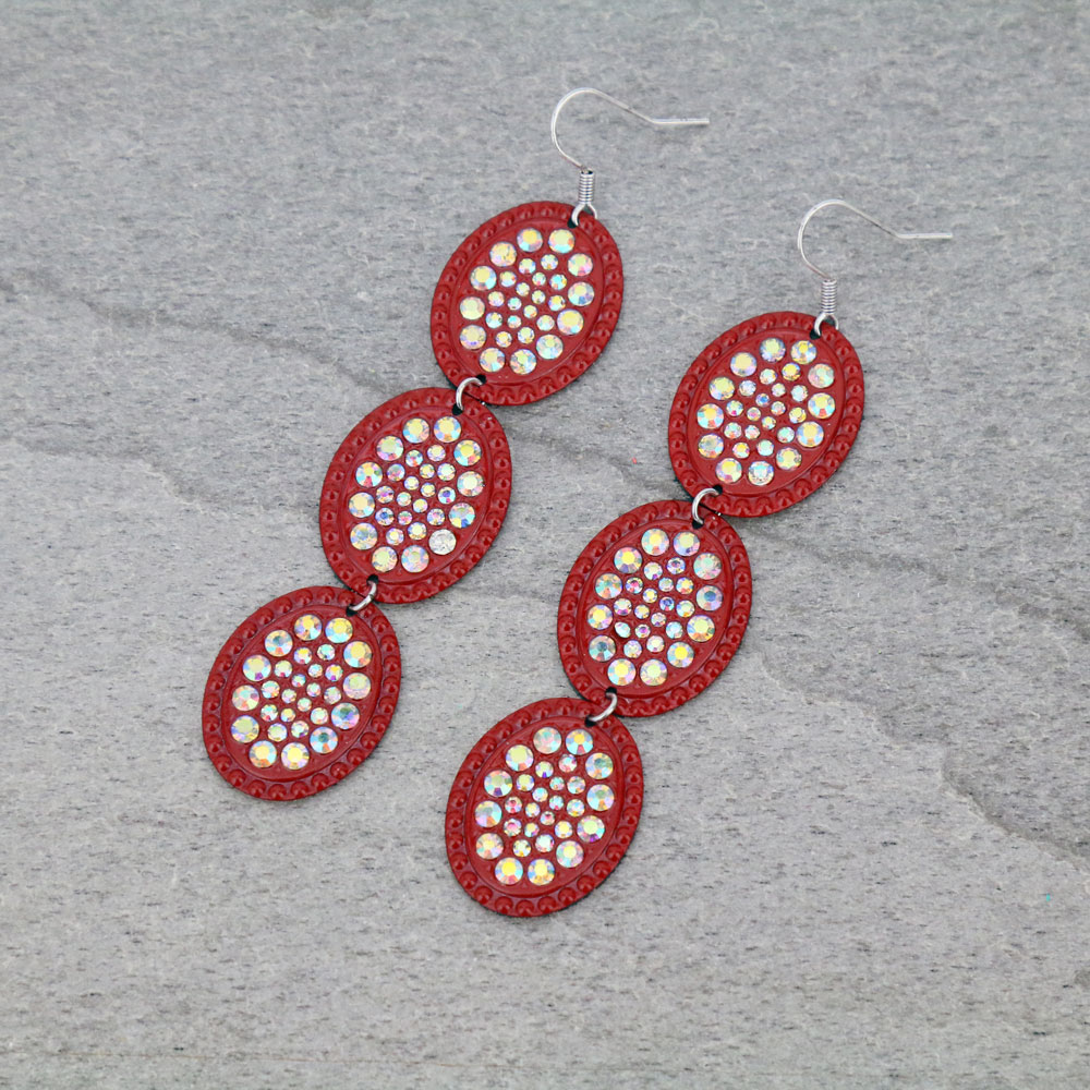 Casting Stone Drop Dangle Earrings