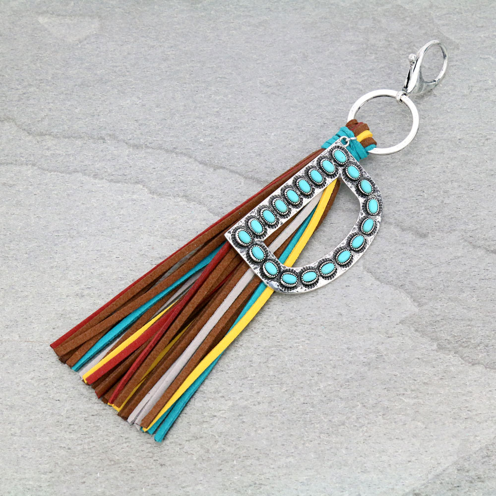 Initial "D" Pendant Tassel Keychain - Image 2