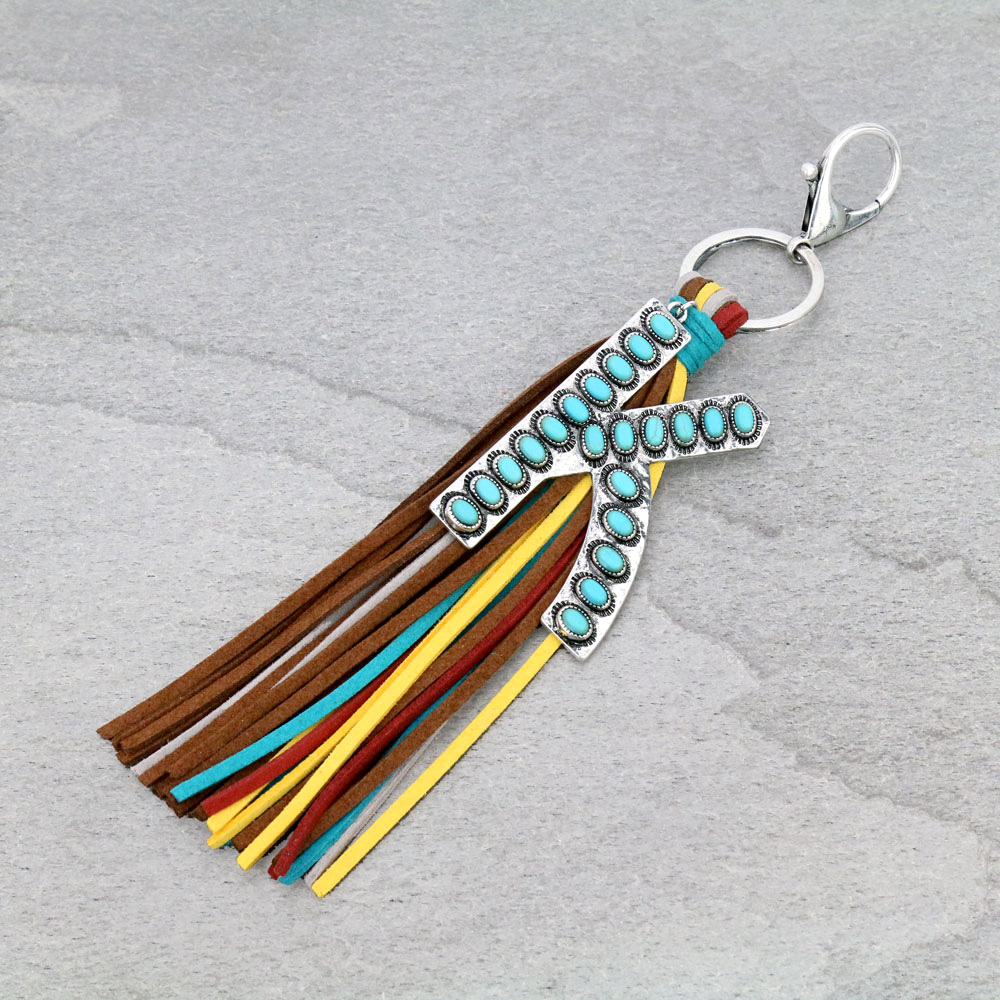 Initial "K" Pendant Tassel Keychain - Image 2