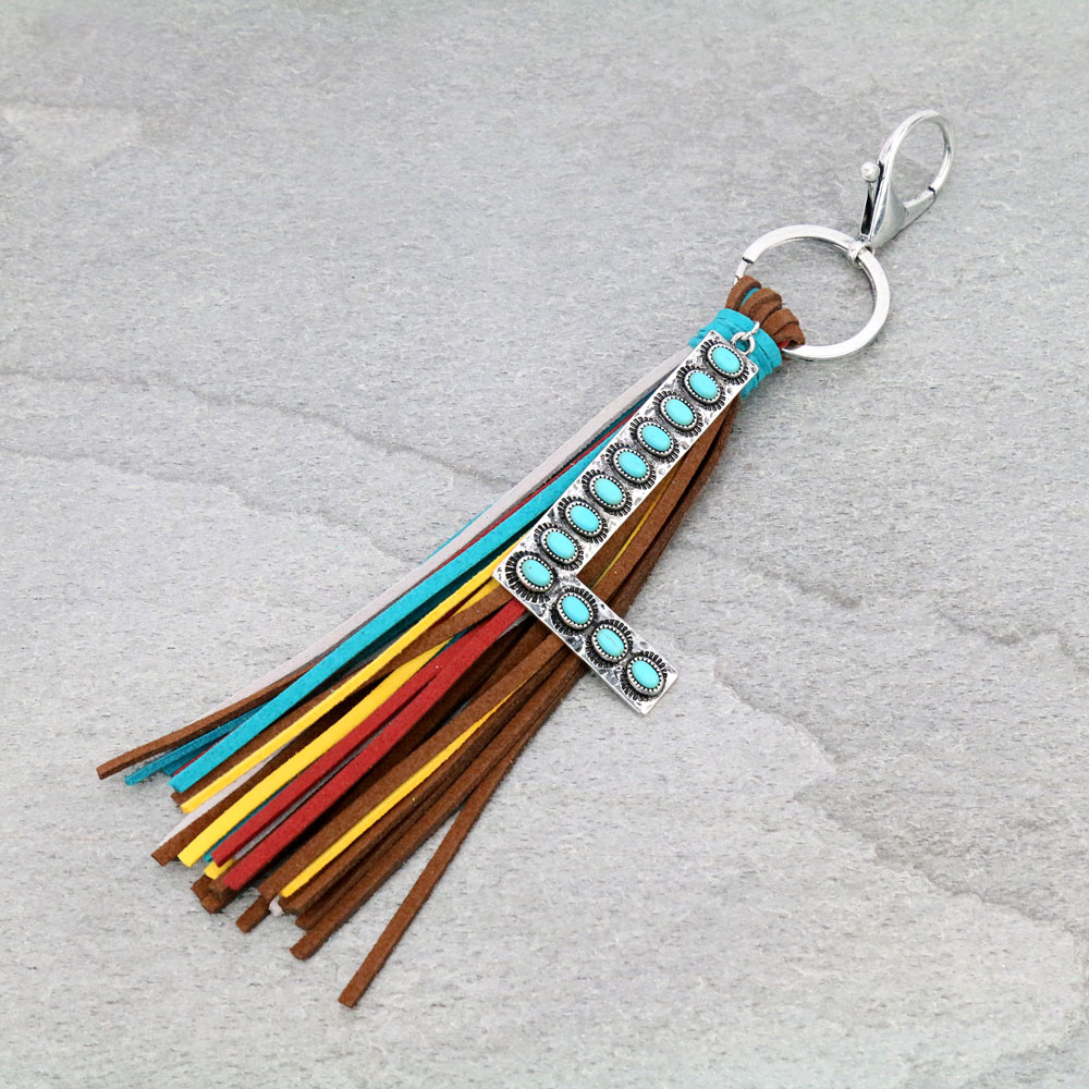 Initial "L" Pendant Tassel Keychain - Image 2