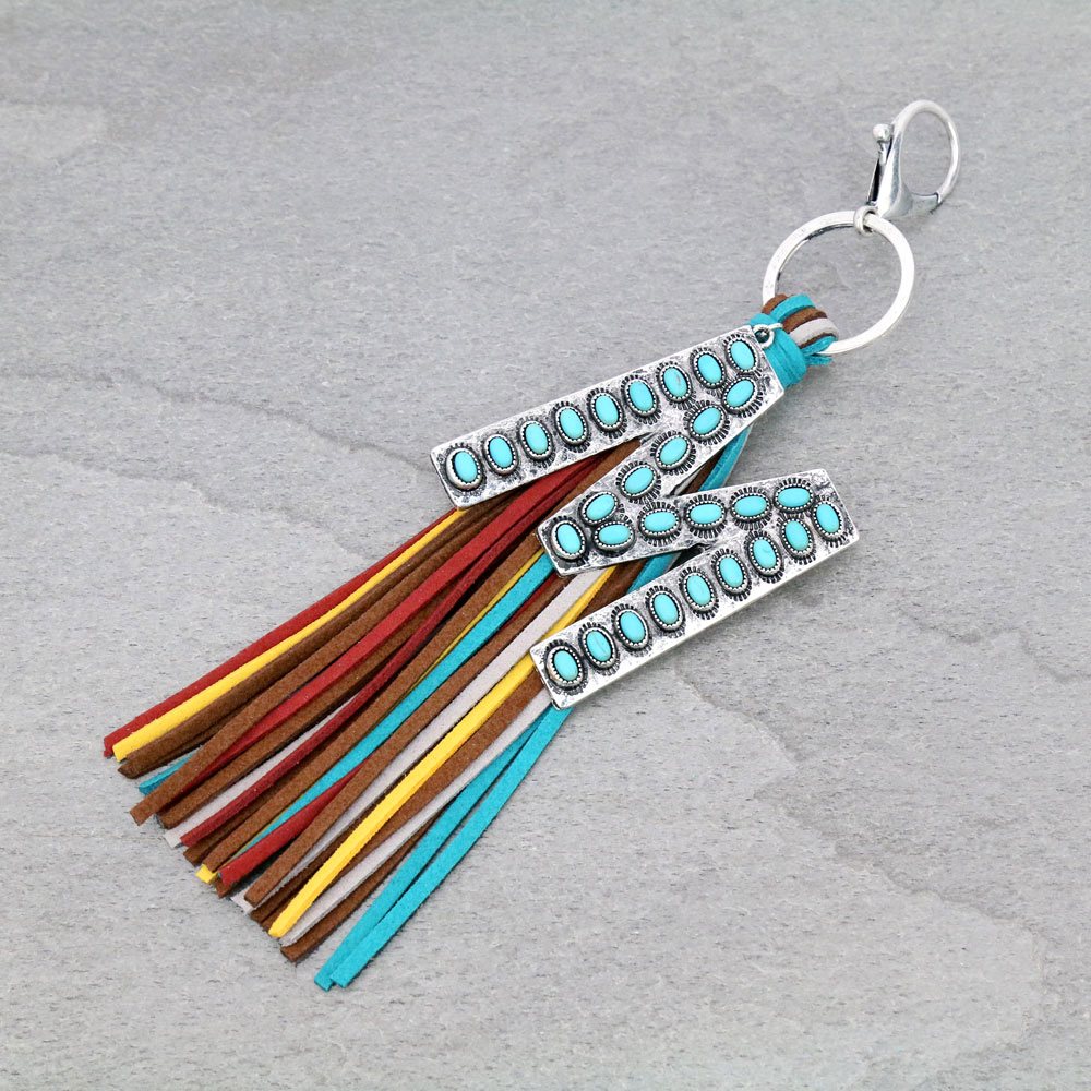 Initial "M" Pendant Tassel Keychain - Image 2