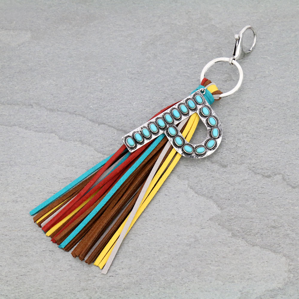Initial "P" Pendant Tassel Keychain - Image 2