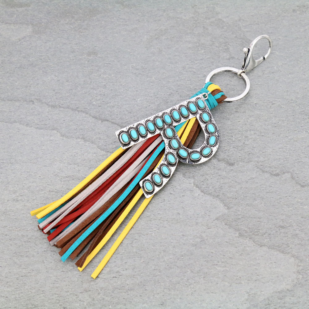 Initial "R" Pendant Tassel Keychain - Image 2