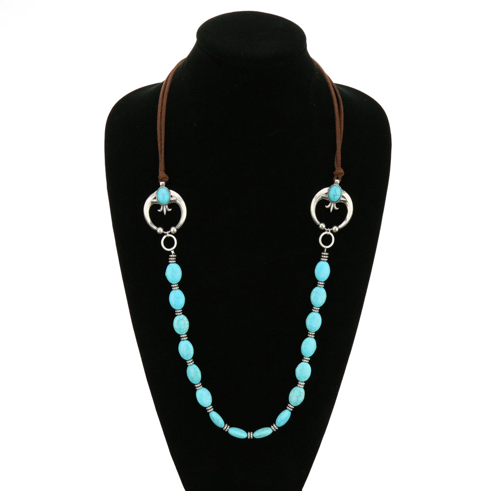 Western Squash Blossom Semi Stone Necklace - Image 2