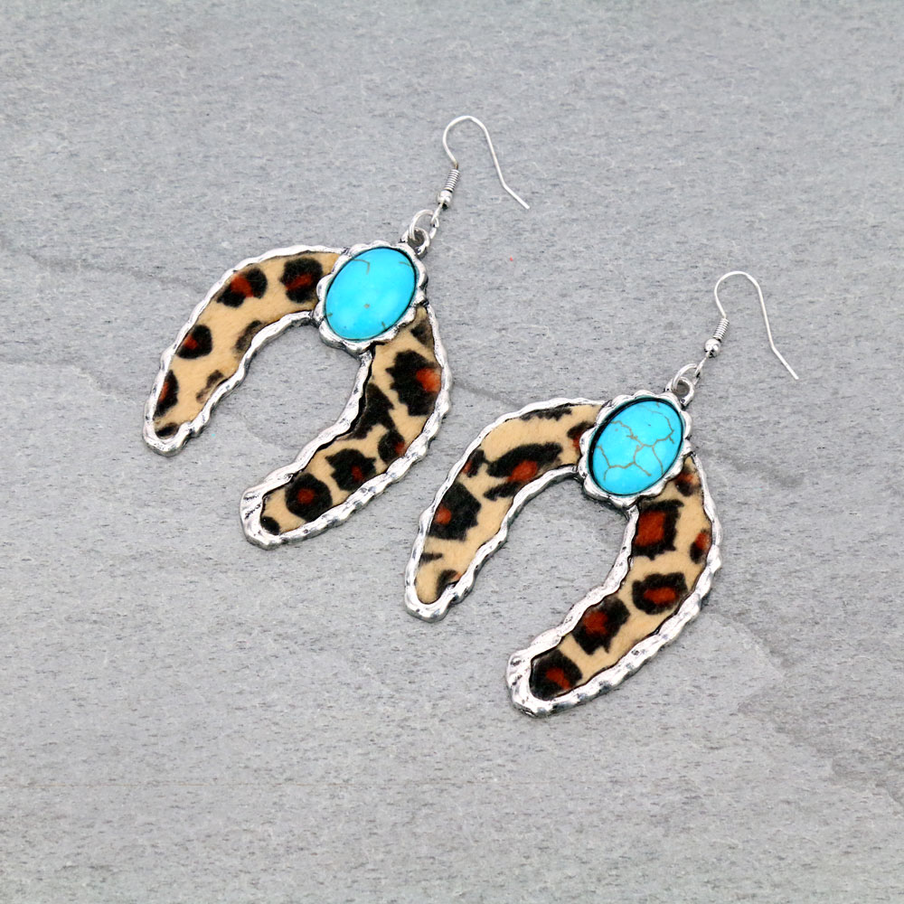 Leopard Squash Blossom Dangle Earrings