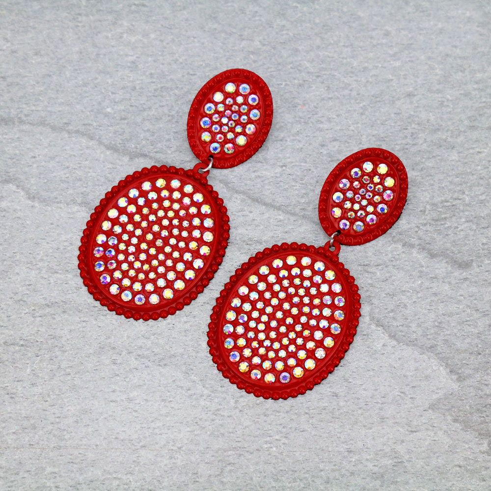 Light Metal Stone Stud Earrings