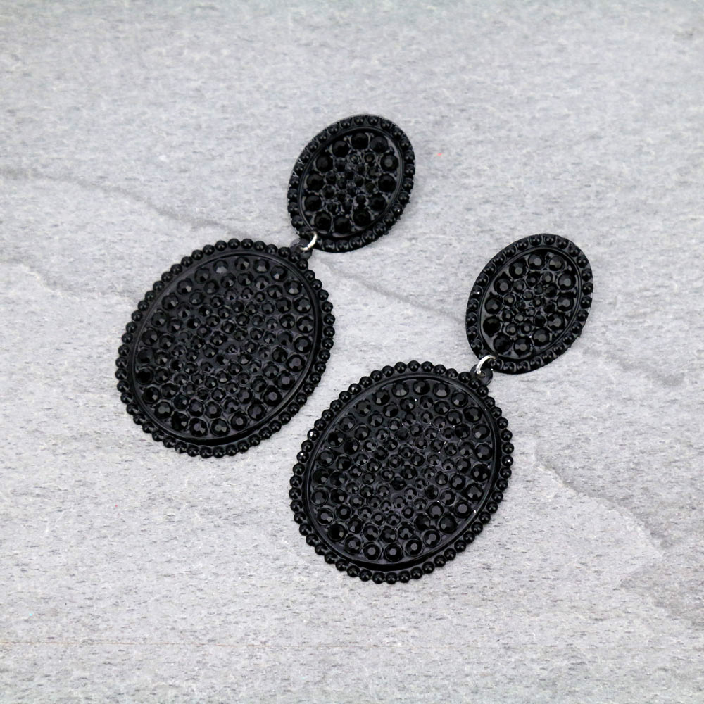 Light Metal Stone Stud Earrings