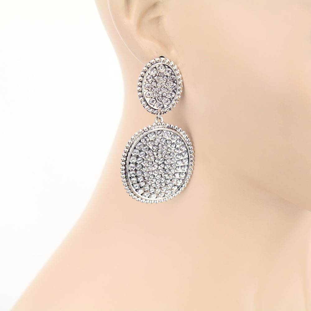 Light Metal Stone Stud Earrings - Image 2