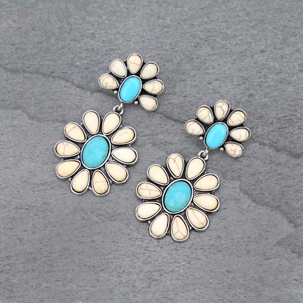 Western TQ Flower Post Earrings