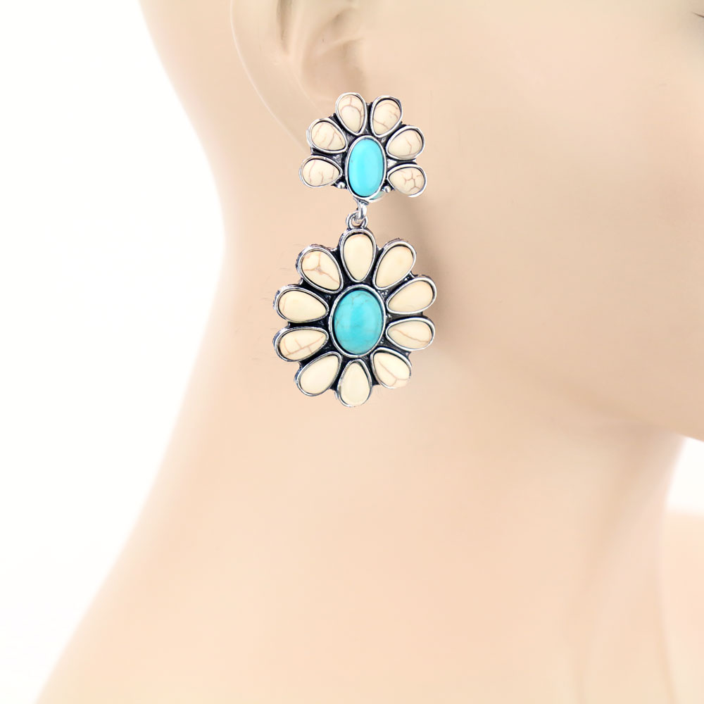 Western TQ Flower Post Earrings - Image 2