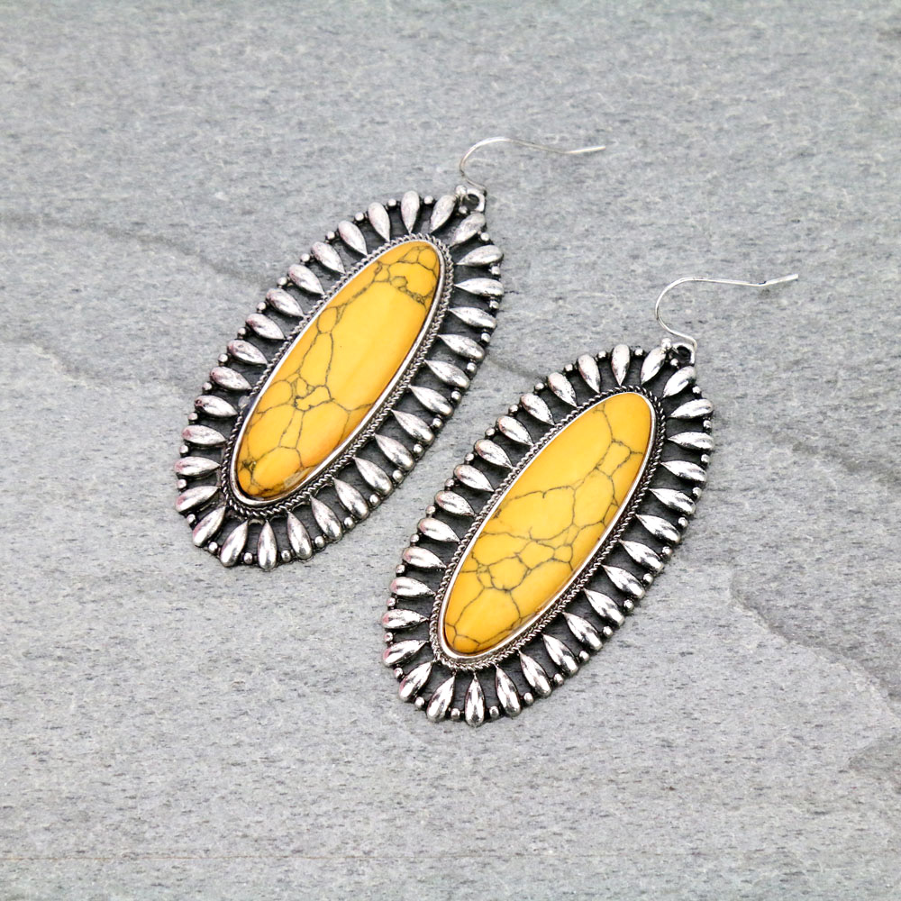 Concho Stone Dangle Earrings