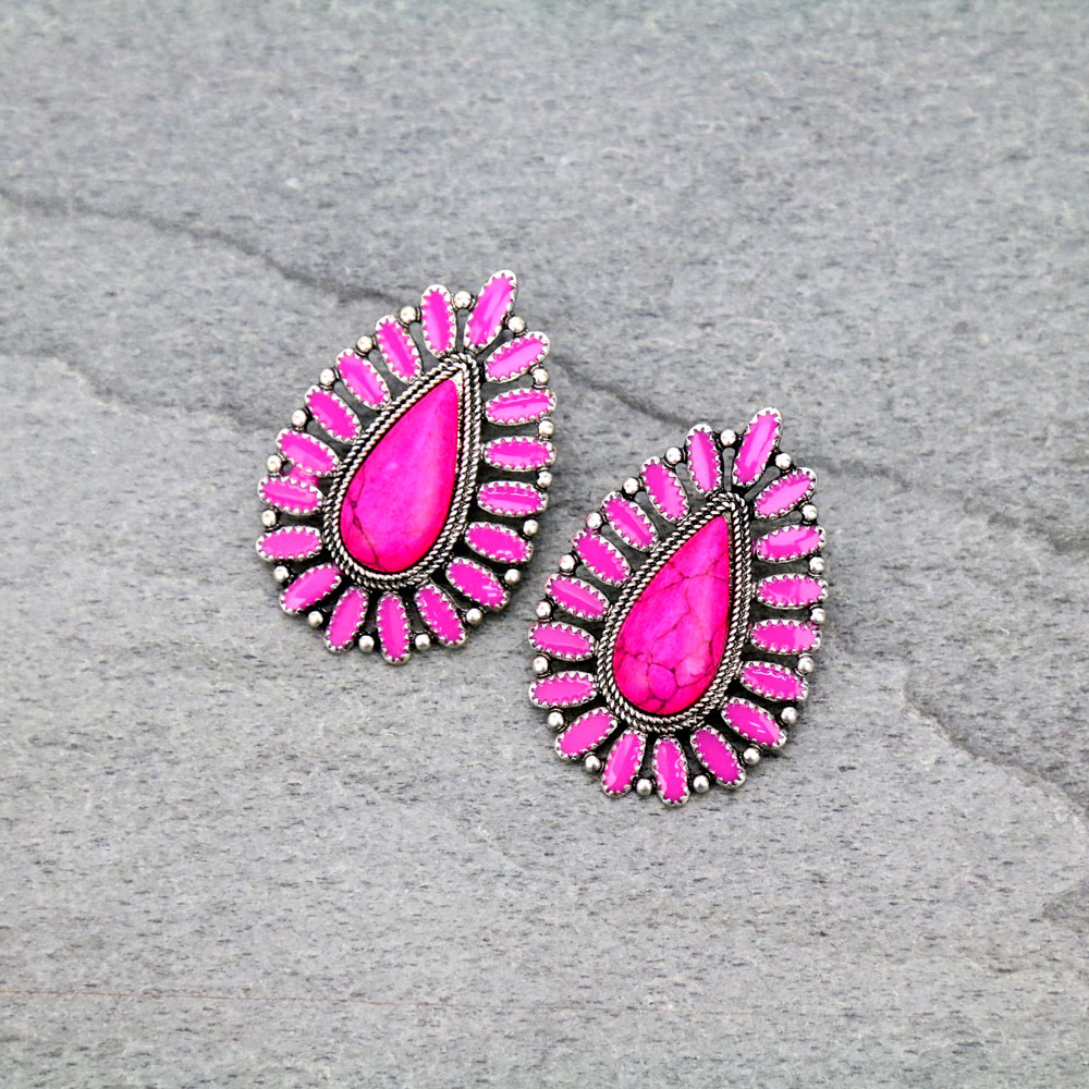 Teardrop Cluster Stud Earrings