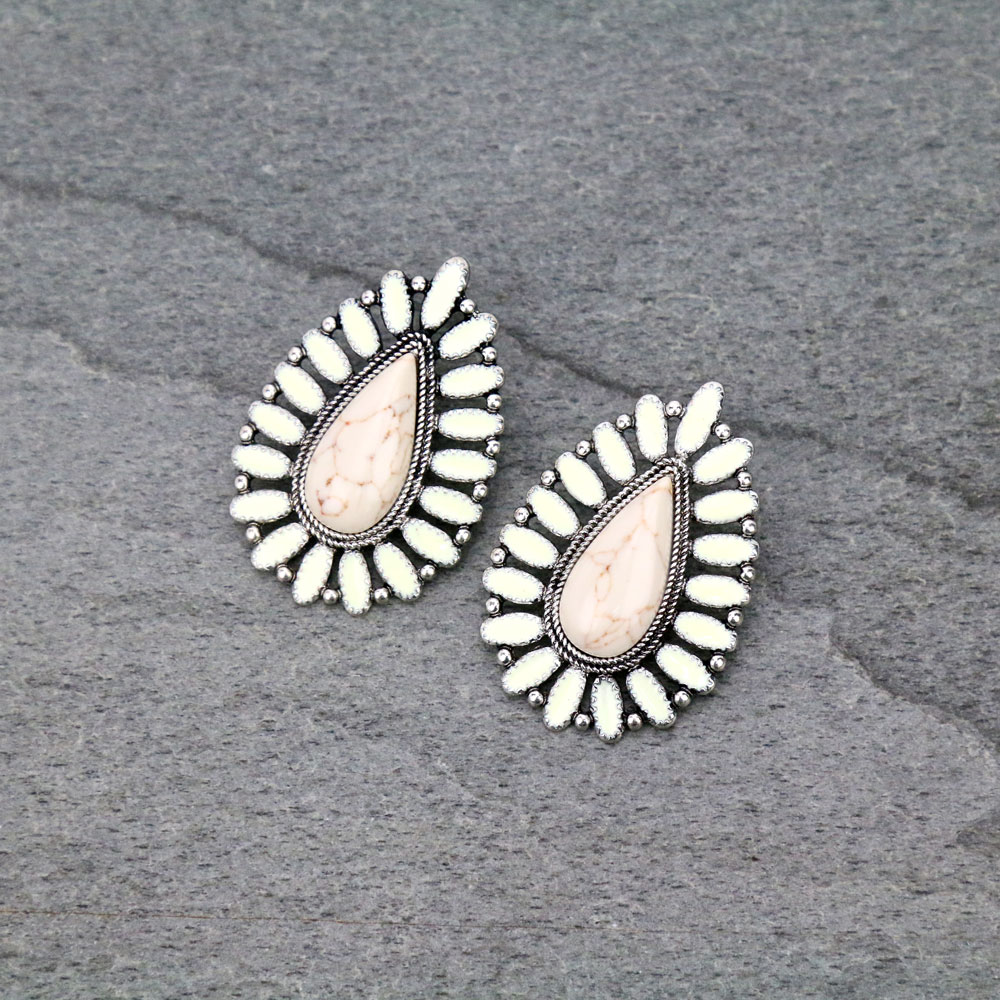 Teardrop Cluster Stud Earrings