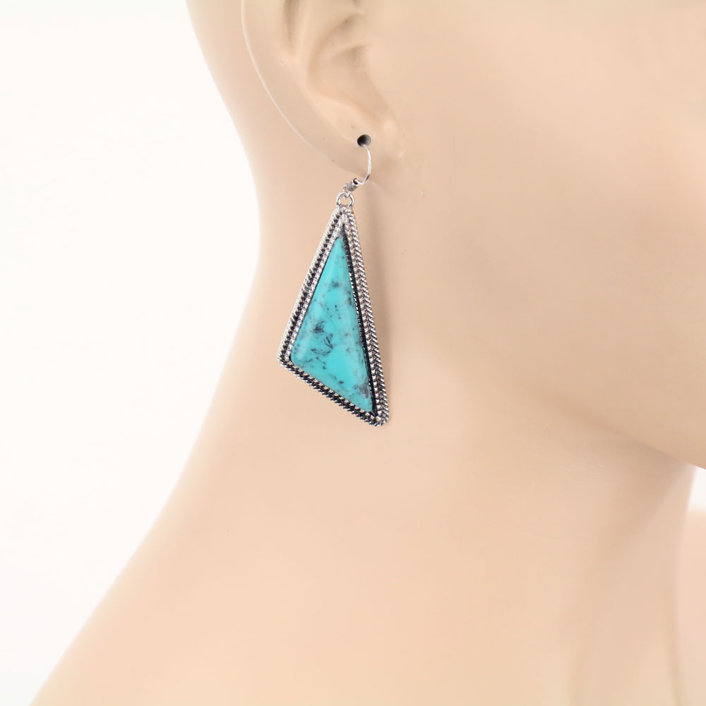 Scalene Stone Dangle Earrings - Image 2