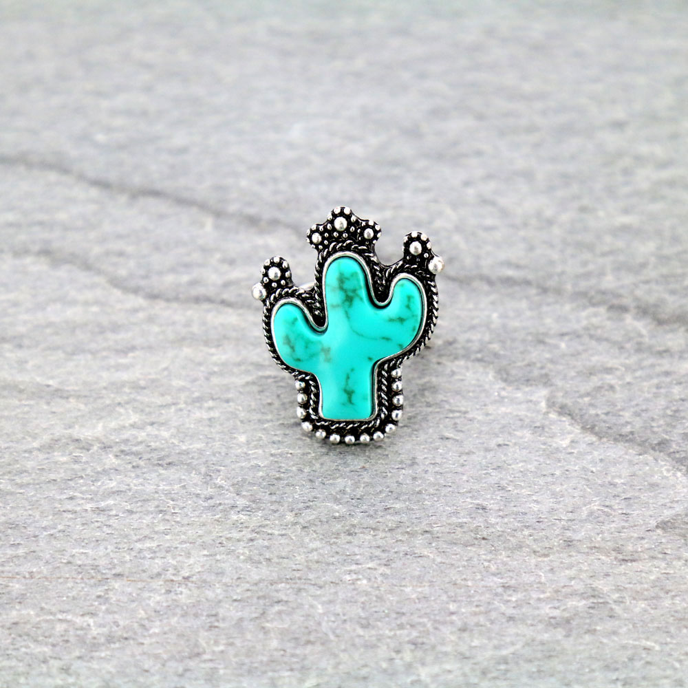 Cactus Stone Cuff Ring