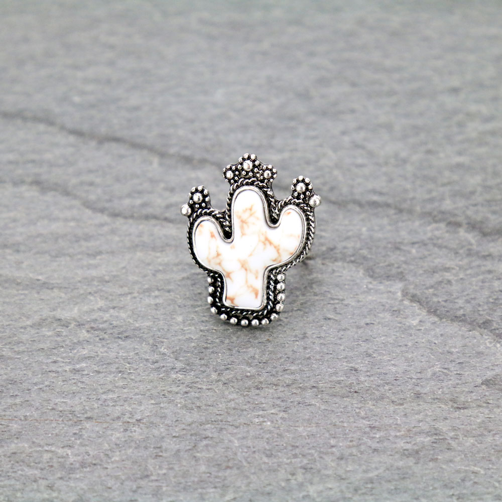 Cactus Stone Cuff Ring