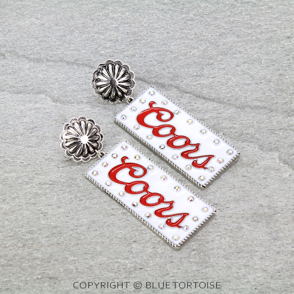 Epoxy Beer Bar Concho Stud Earrings