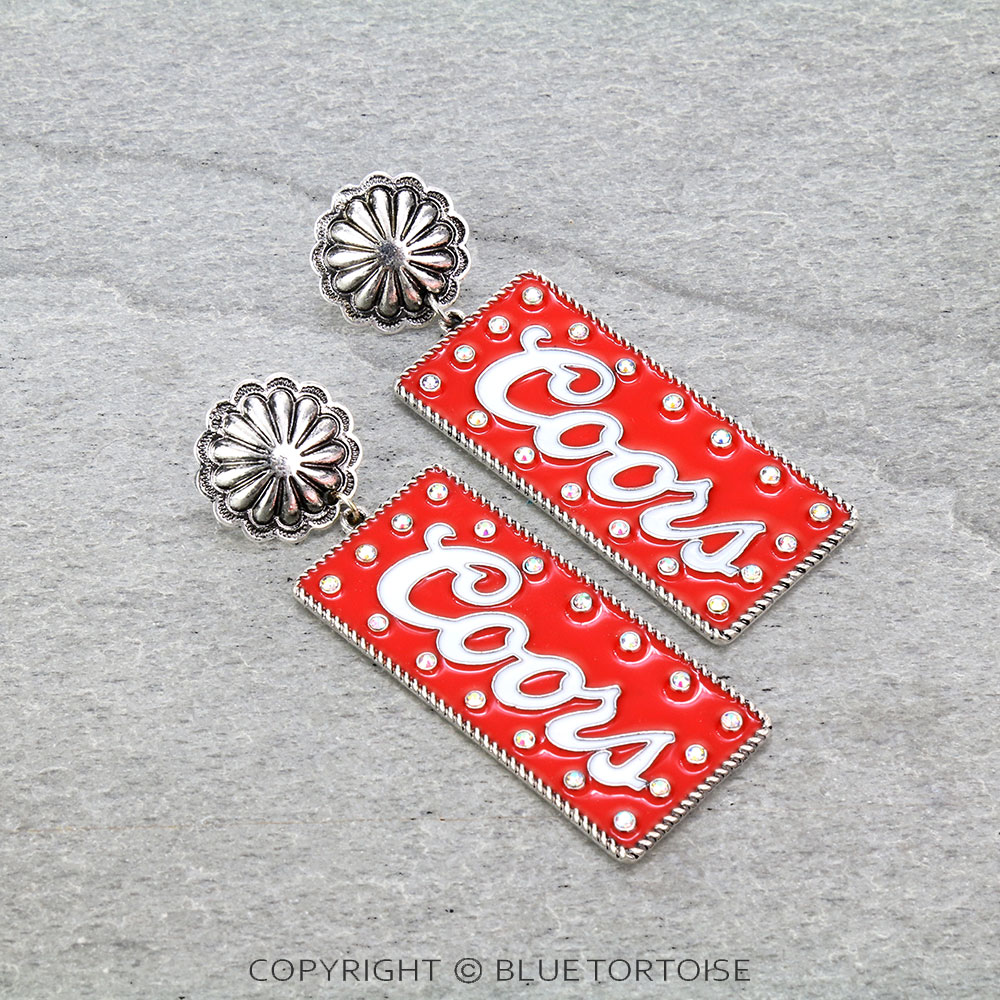 Epoxy Beer Bar Concho Stud Earrings