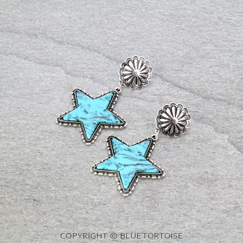 Star Stone with Concho Stud Earrings