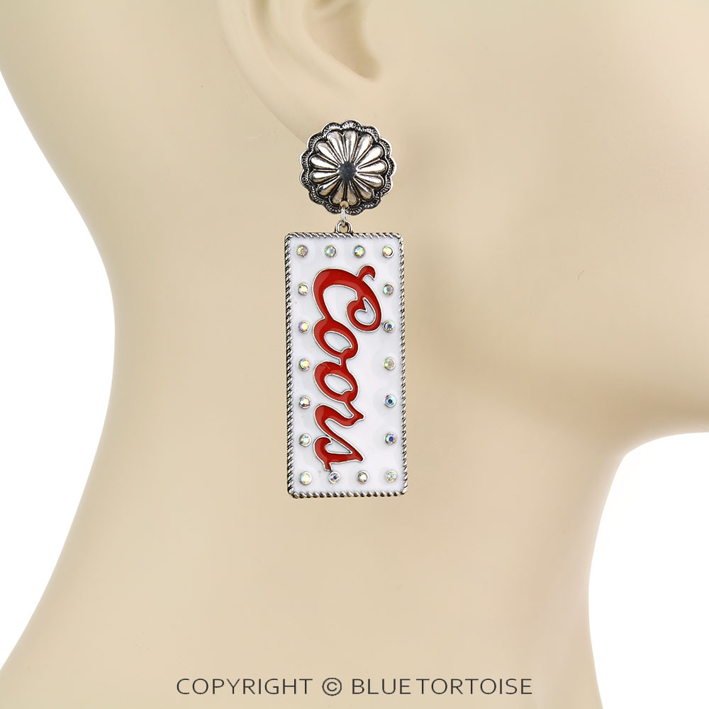 Epoxy Beer Bar Concho Stud Earrings - Image 2