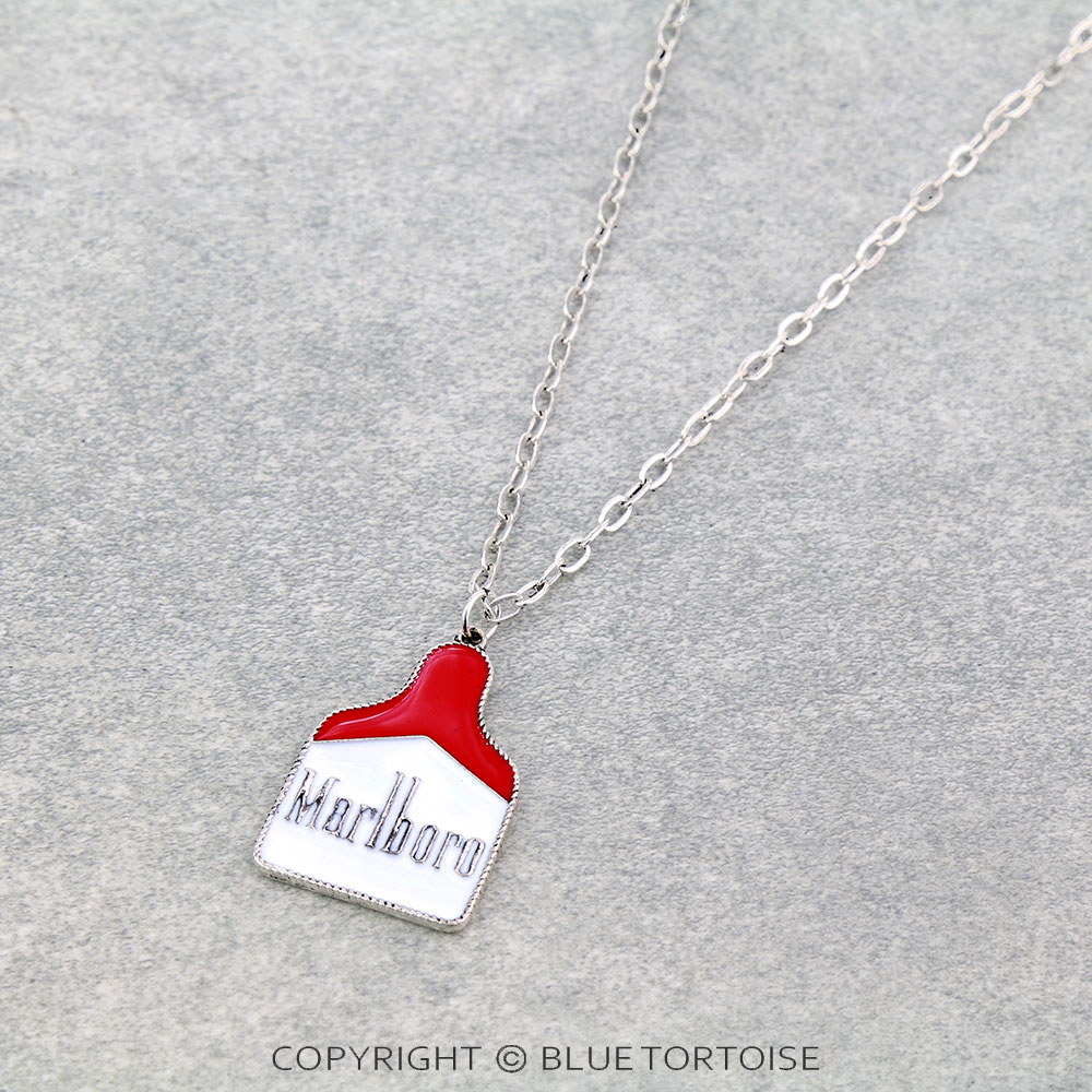 Epoxy Cigarette Ear Tag Pendant Necklace