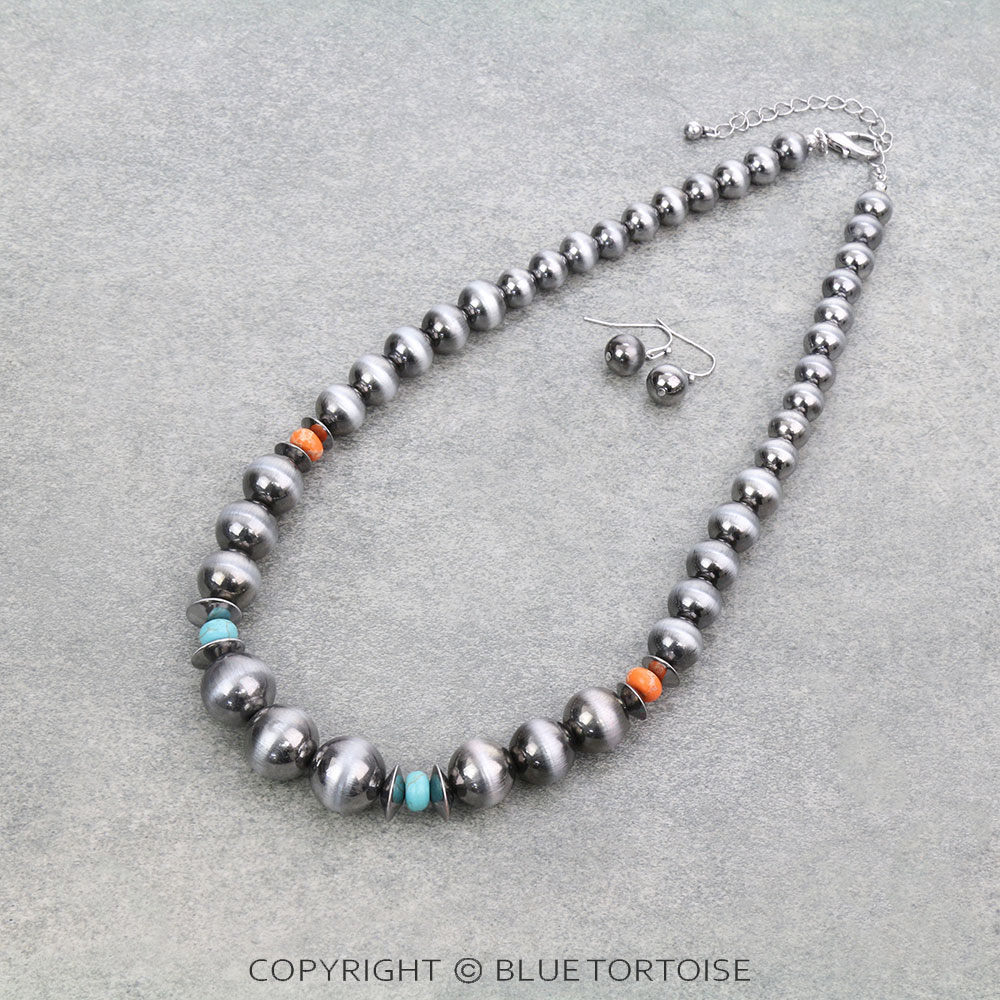 Navajo Style Pearl Necklace Set